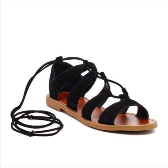 Steve Madden Shoes - Steve Madden Gabriela Lace-Up Gladiator Sandal, Black, 8